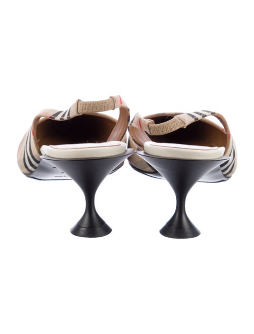 Burberry Nova Check Pattern Canvas Slingback Pumps