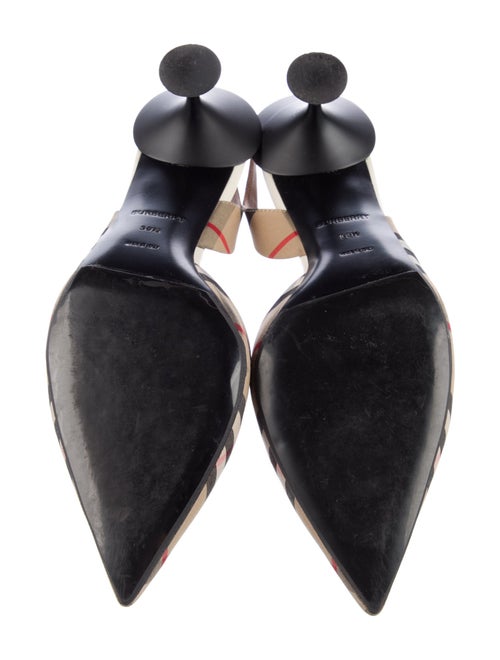 Burberry Nova Check Pattern Canvas Slingback Pumps