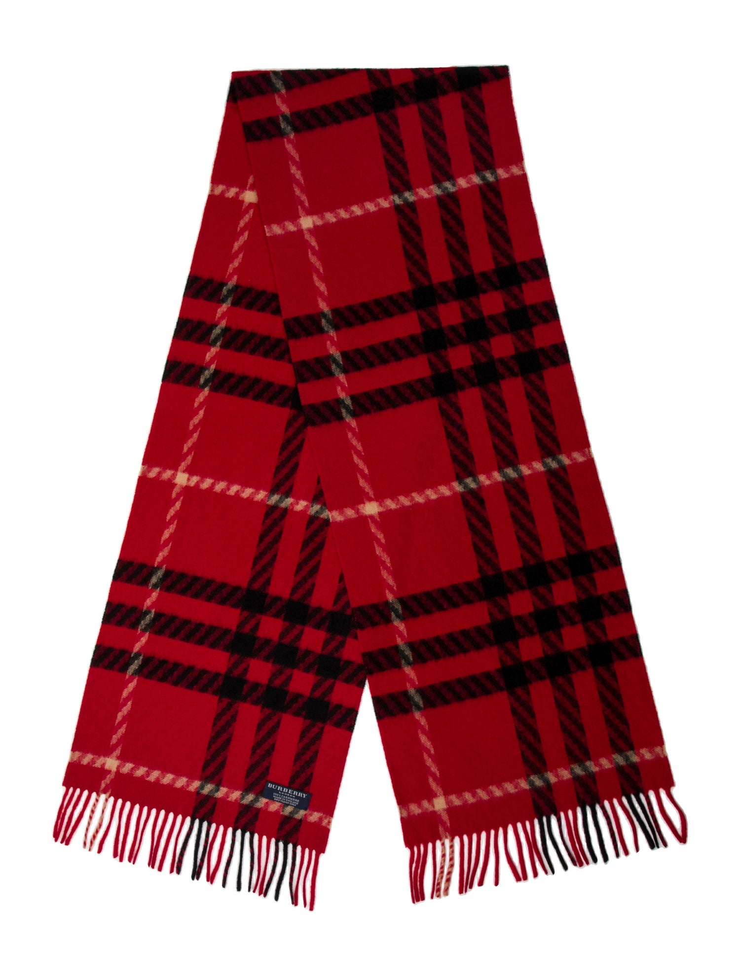 Burberry Cashmere Plaid Print Scarf