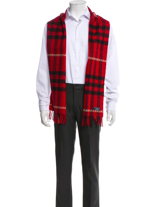 Burberry Cashmere Plaid Print Scarf