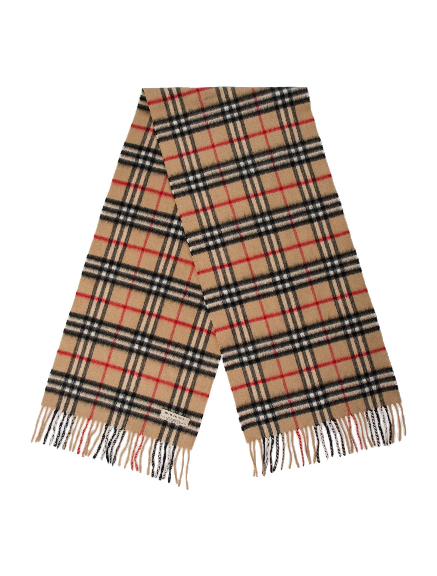 Burberry Cashmere Plaid Print Scarf