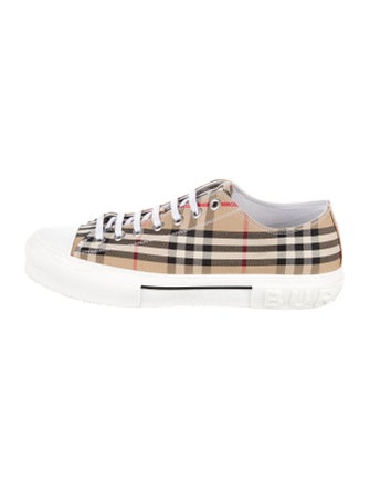 Burberry Nova Check Pattern Canvas Sneakers