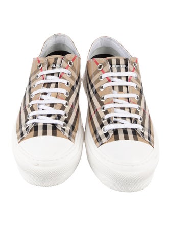 Burberry Nova Check Pattern Canvas Sneakers