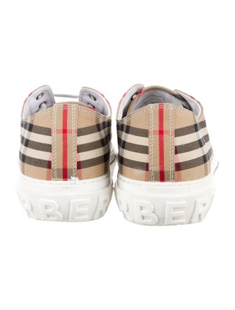 Burberry Nova Check Pattern Canvas Sneakers