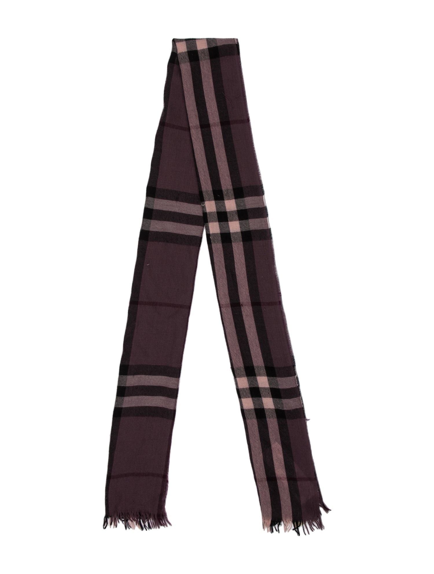 Burberry Merino Wool Nova Check Pattern Scarf