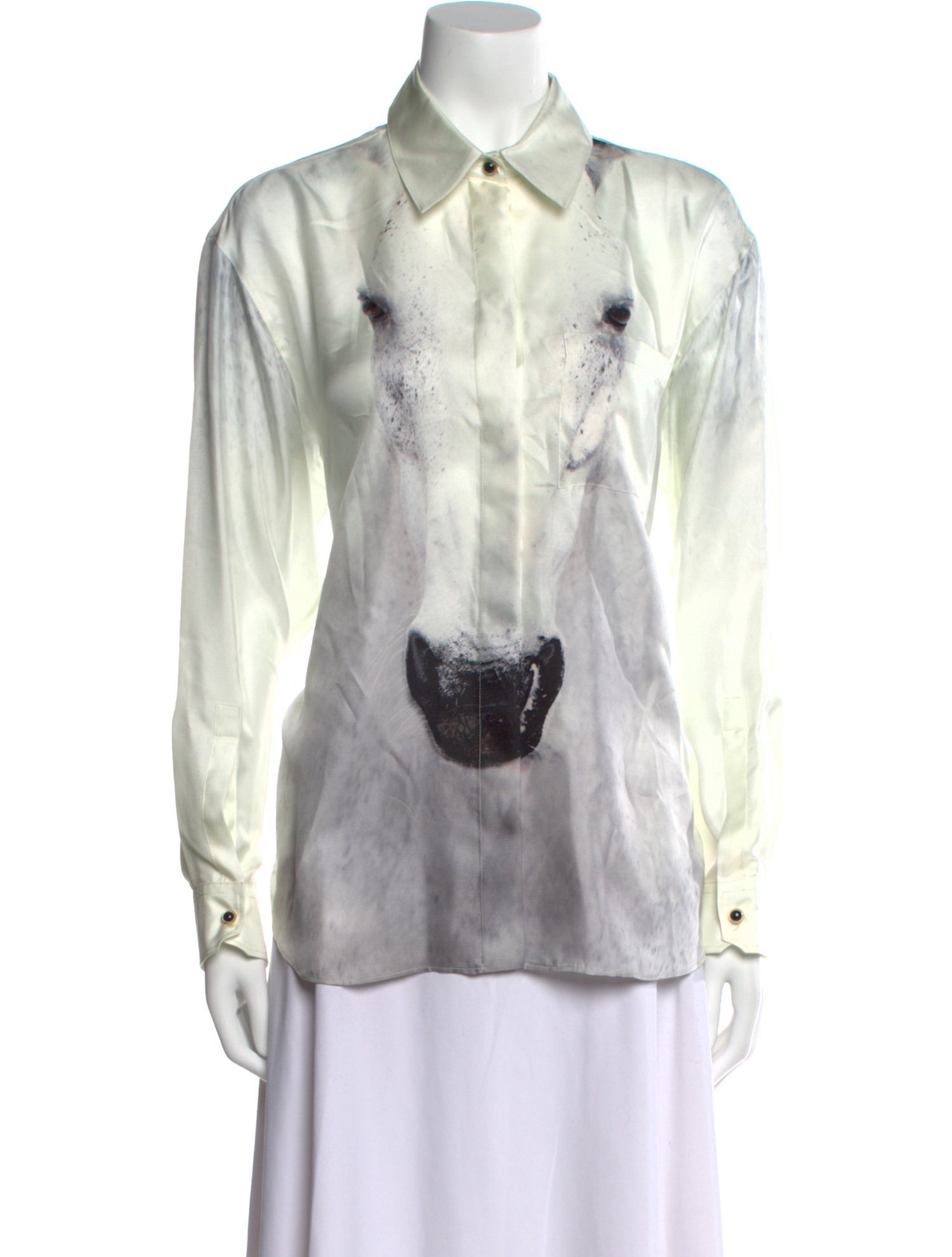 Burberry Silk Printed Button-Up Top w/ Tags