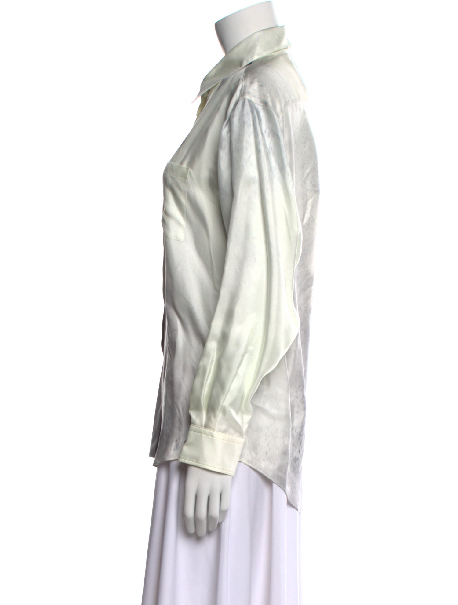 Burberry Silk Printed Button-Up Top w/ Tags