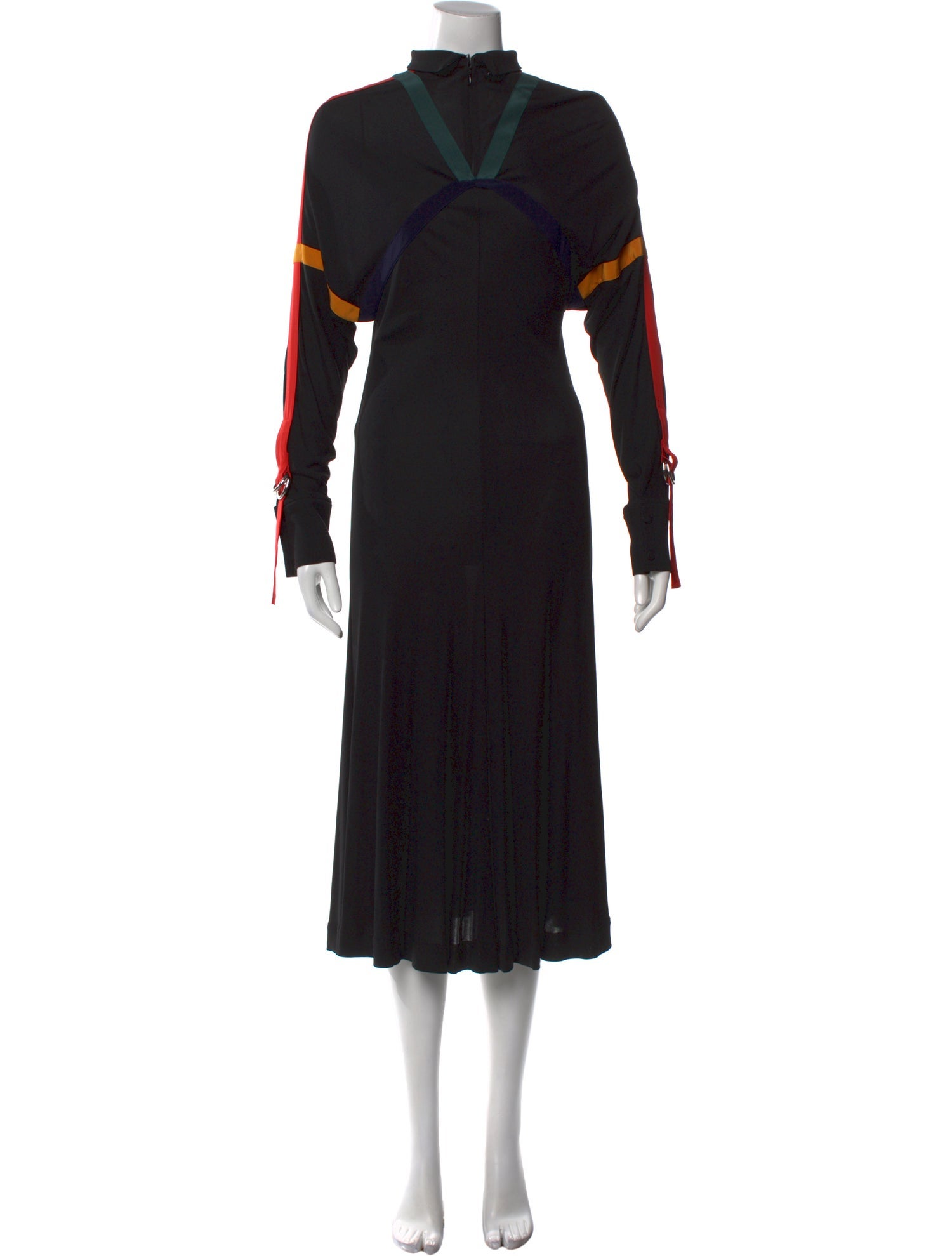 Burberry Mock Neck Midi Length Dress