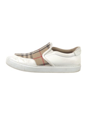 Burberry Nova Check Pattern Leather Sneakers
