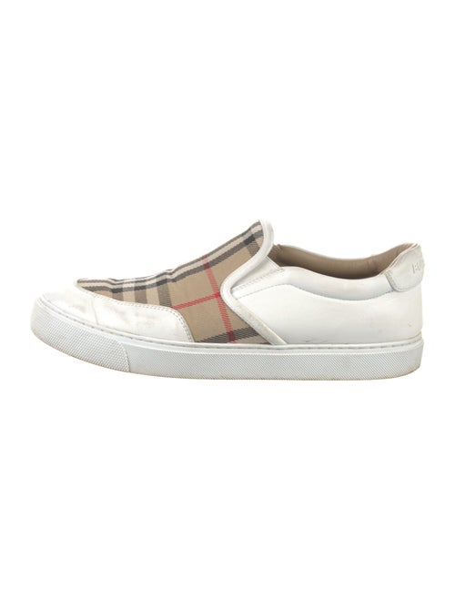Burberry Nova Check Pattern Leather Sneakers