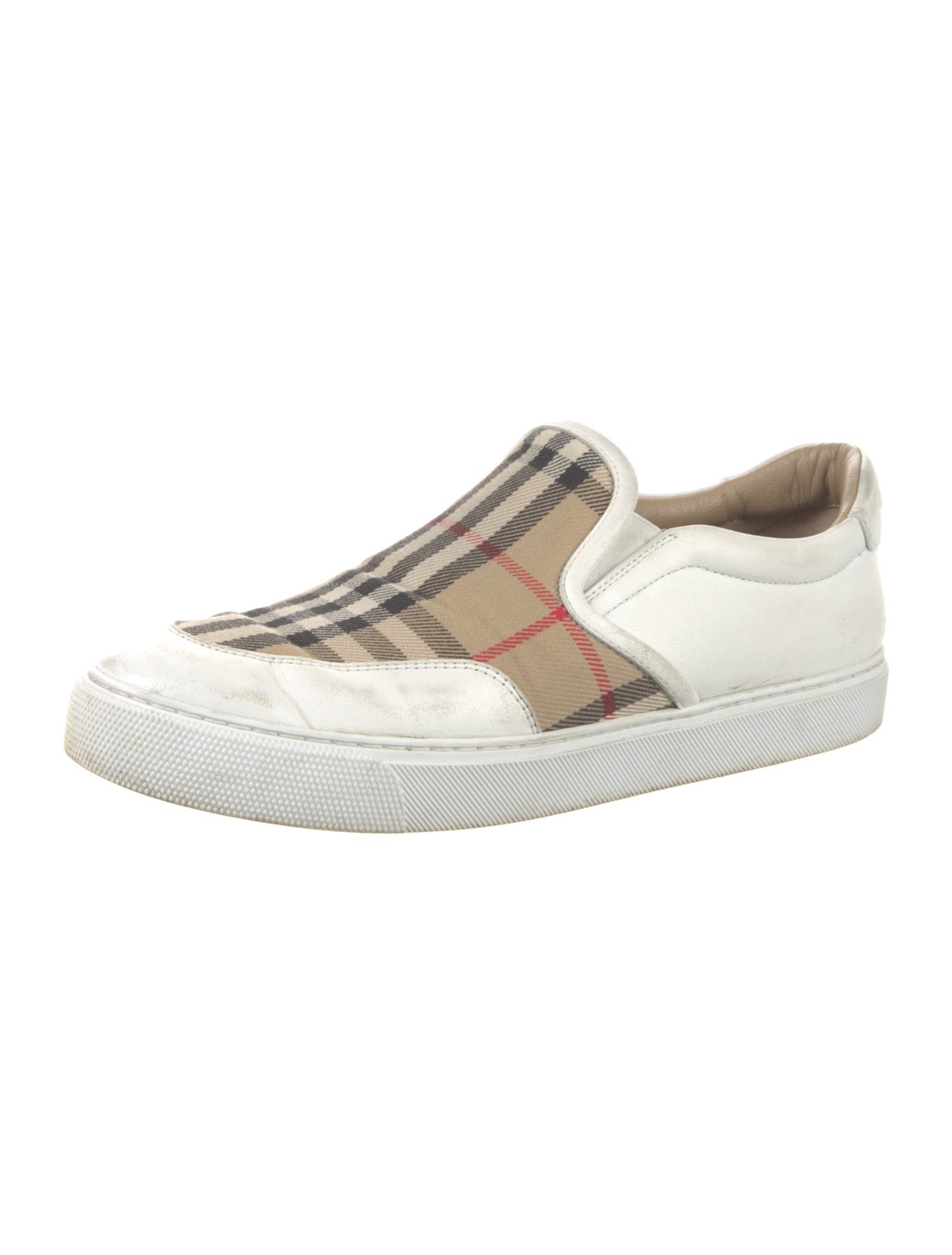 Burberry Nova Check Pattern Leather Sneakers