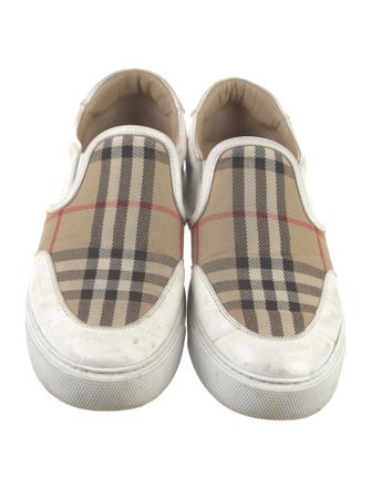 Burberry Nova Check Pattern Leather Sneakers