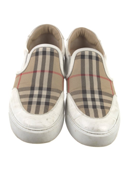 Burberry Nova Check Pattern Leather Sneakers