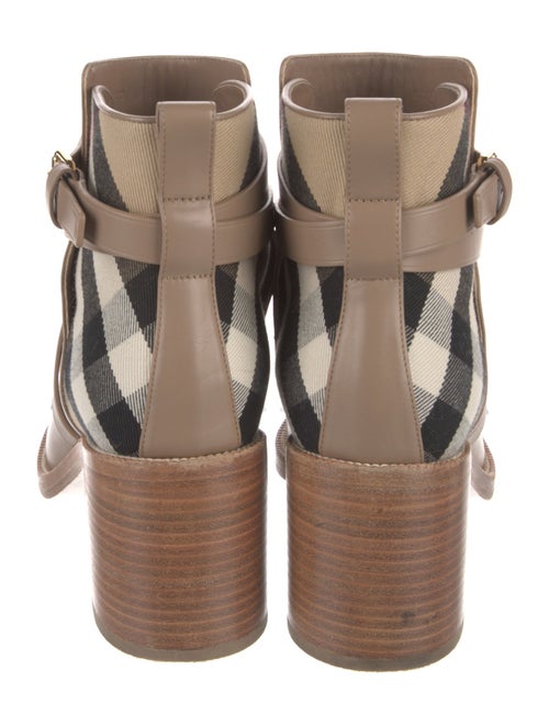 Burberry Leather Plaid Print Boots