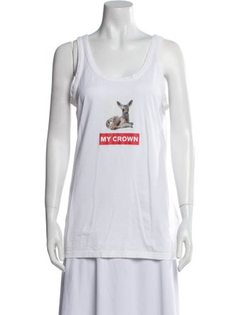 Burberry Graphic Print Scoop Neck Top