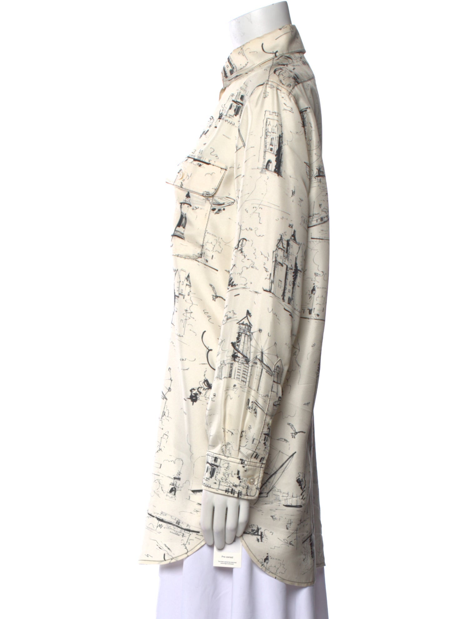 Burberry Silk Printed Button-Up Top