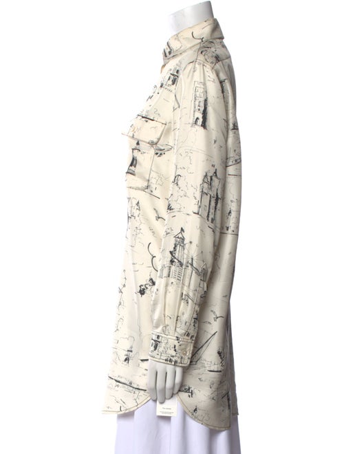Burberry Silk Printed Button-Up Top