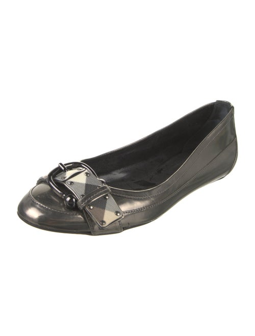 Burberry House Check Pattern Patent Leather Ballet Flats