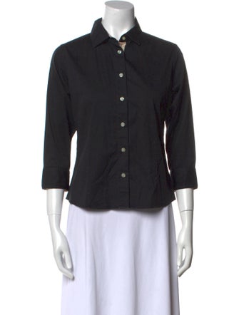 Burberry Three-Quarter Sleeve Button-Up Top