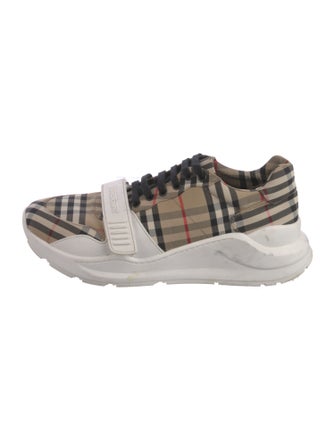 Burberry Nova Check Pattern Canvas Sneakers