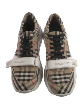Burberry Nova Check Pattern Canvas Sneakers