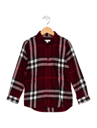Burberry Boys' Casual Patterned Long Sleeve Shirt