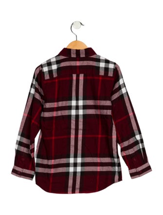 Burberry Boys' Casual Patterned Long Sleeve Shirt