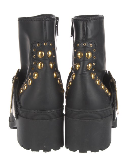 Burberry Leather Studded Accents Combat Boots