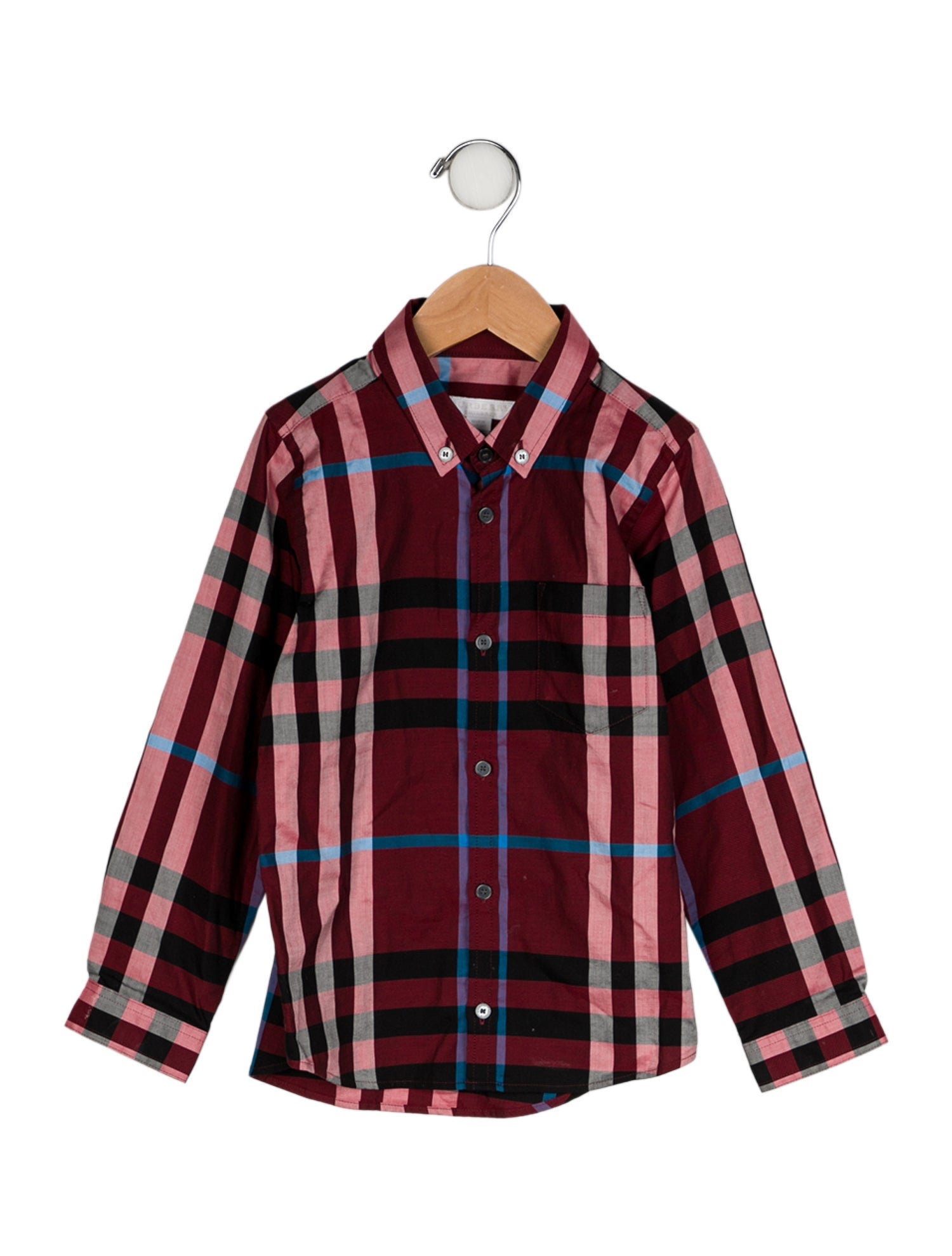 Burberry Patterned Printed Long Sleeve Button Up