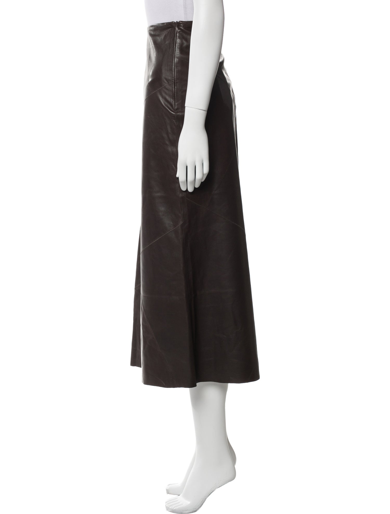 Burberry Raw-Edge Trim Knee-Length Skirt