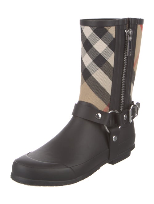 Burberry Nova Check Pattern Rubber Rain Boots