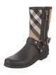 Burberry Nova Check Pattern Rubber Rain Boots
