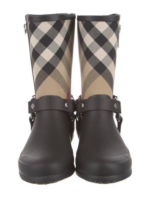 Burberry Nova Check Pattern Rubber Rain Boots