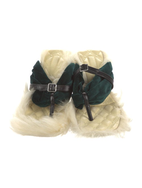 Burberry Velvet Fur Trim Slides