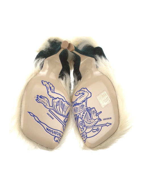 Burberry Velvet Fur Trim Slides