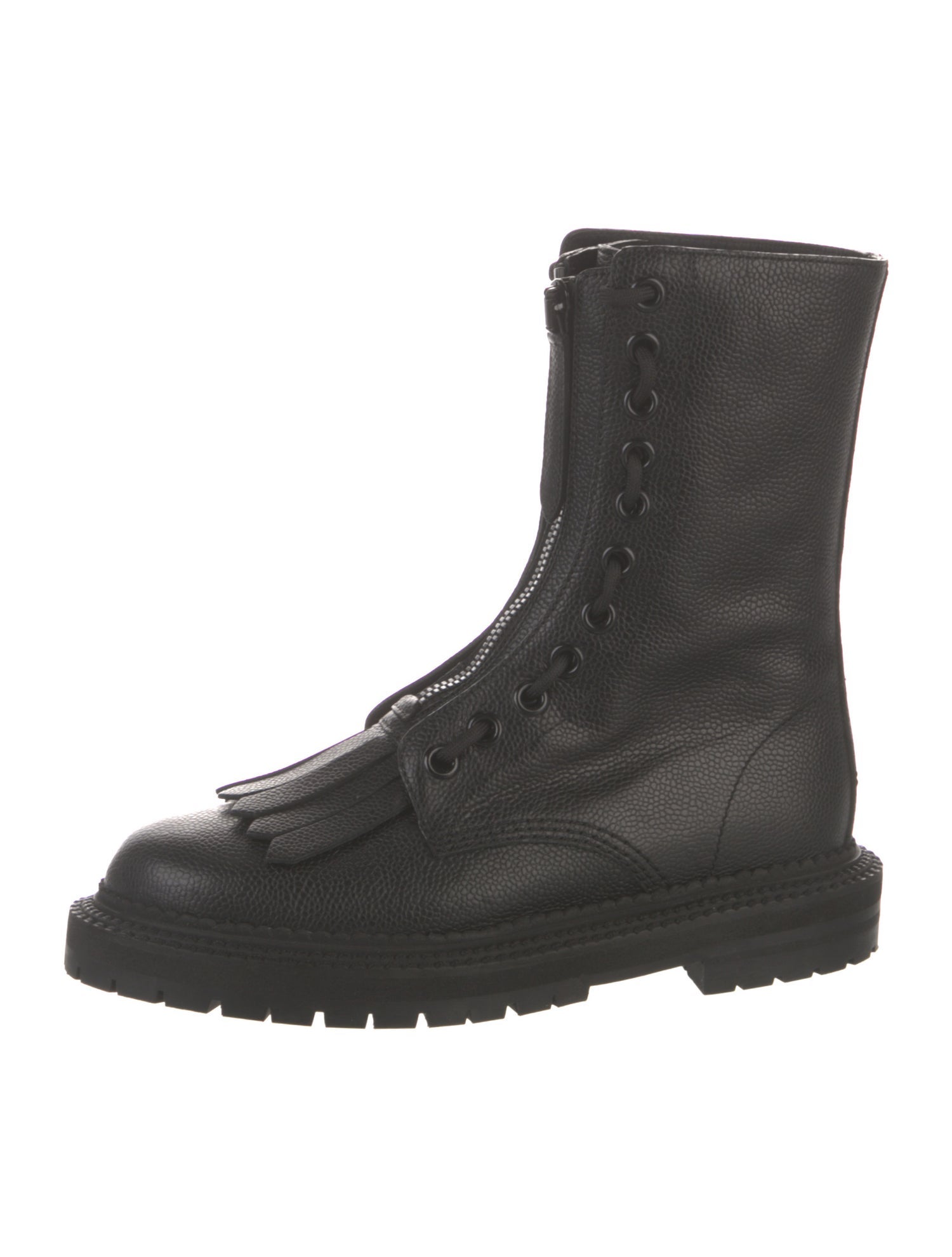 Burberry Leather Combat Boots