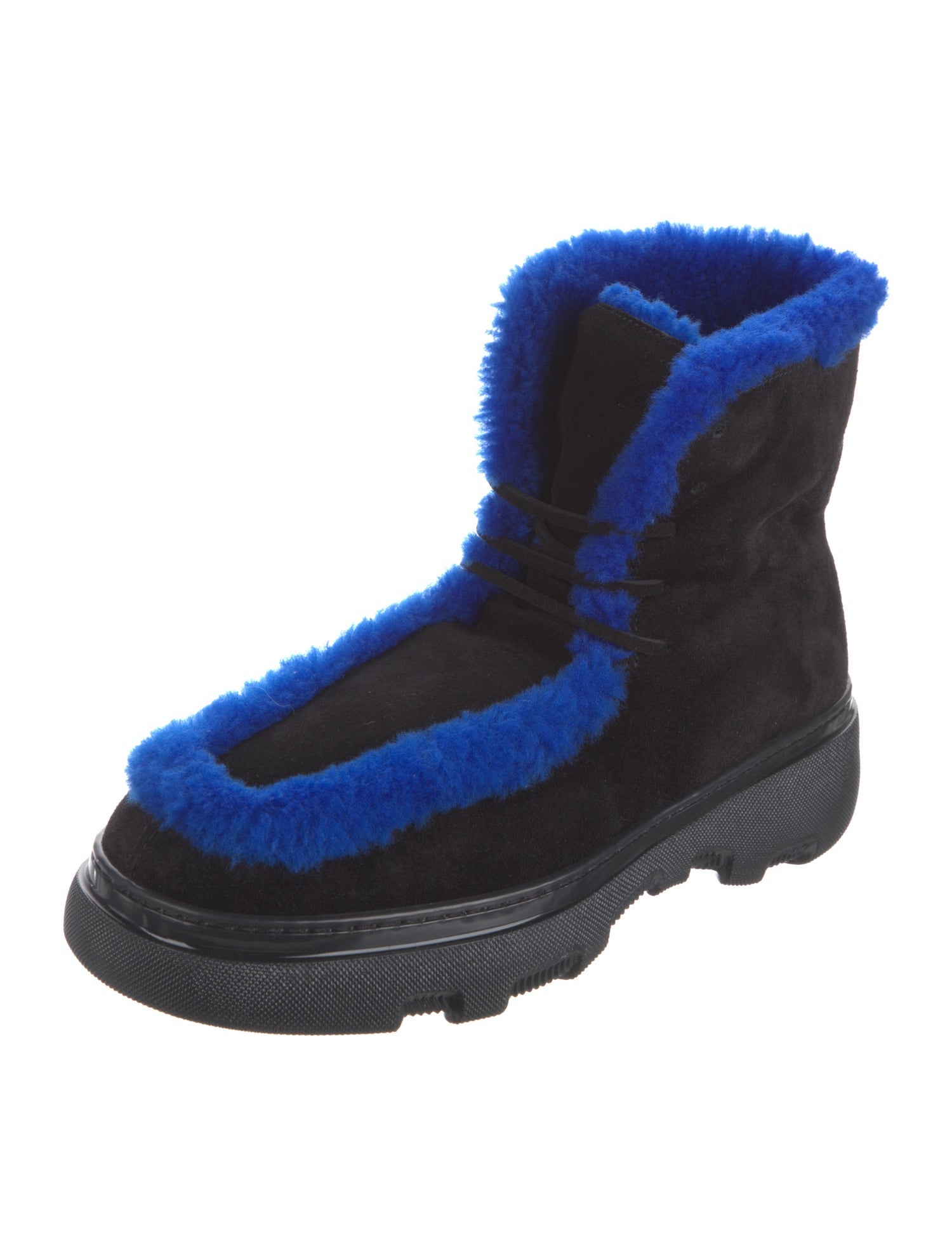 Burberry Suede Fur Trim Boots