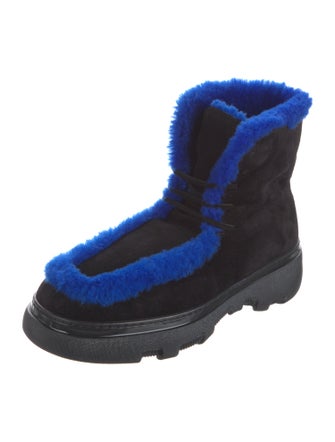 Burberry Suede Fur Trim Boots