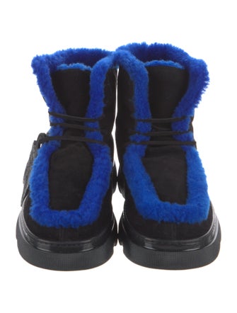Burberry Suede Fur Trim Boots