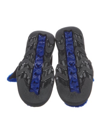 Burberry Suede Fur Trim Lace-Up Boots