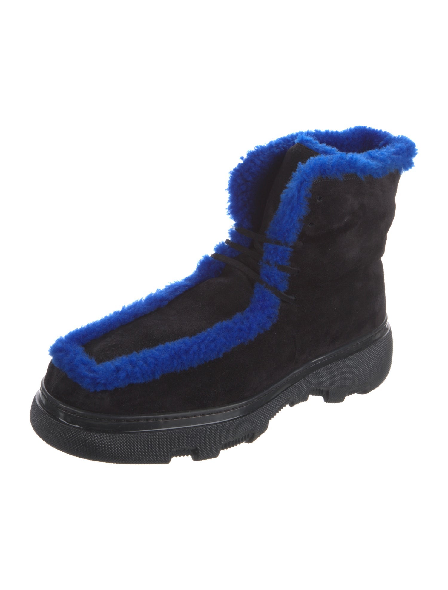 Burberry Suede Fur Trim Boots