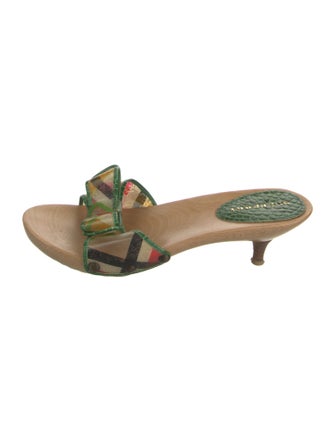 Burberry Printed Bow Accents Slides