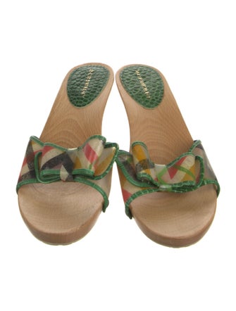 Burberry Printed Bow Accents Slides