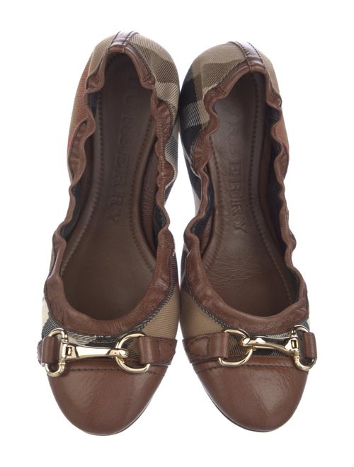 Burberry Canvas Plaid Print Ballet Flats