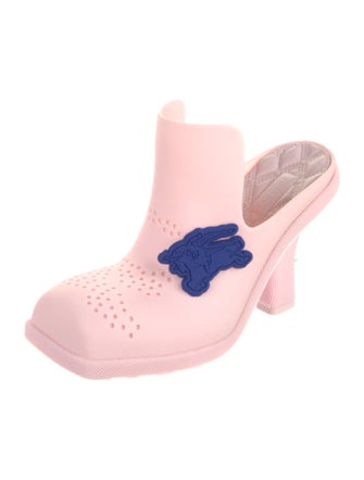 Burberry Rubber Graphic Print Mules