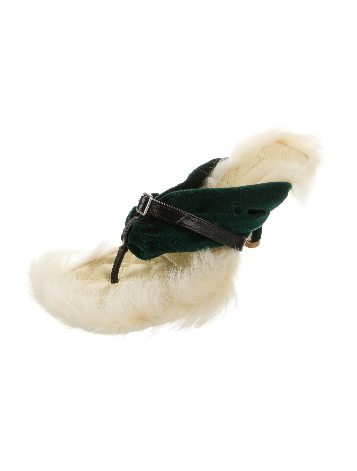 Burberry Velvet Floral Print Slides