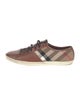 Burberry Leather Plaid Print Sneakers
