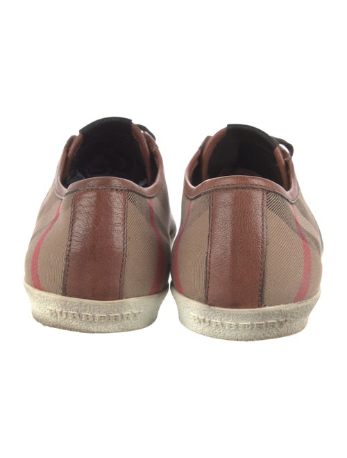 Burberry Leather Plaid Print Sneakers