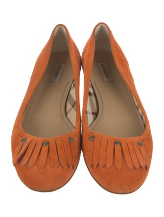 Burberry House Check Pattern Suede Ballet Flats