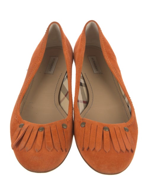 Burberry House Check Pattern Suede Ballet Flats
